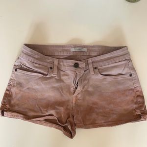 Tan gradient denim shorts